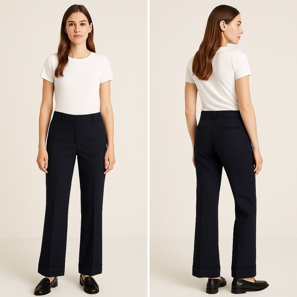 Banana Republic Martin Fit Trouser Pants Black Stretch 8 Career Workwear 718